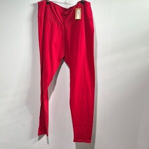 Red high rise plus size Leggings